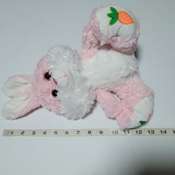 Kellytoy Easter Bunny 13 inch Plush Pink Rabbit Carrot Spring Stuffed Animal Toy - Picture 6 of 6